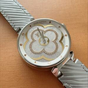 保証書付 直営店購入 ルイ・ヴィトン タンブール ムーン ディヴァイン MM QA019 ベルト ストラップ 時計 腕時計