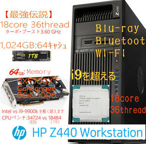 【最強伝説】Z440 CPU(18コア36スレッド) NVMe:1TB HDD:1TB 64GB(DDR4) DUAL-RX5700XT Challenger:8G(GDDR6)