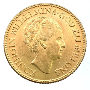 オランダ 10グルデン 金貨 ウィルヘルミナ女王 1926年 21.6金 6.4g コイン イエローゴールド コレクション Gold 美品