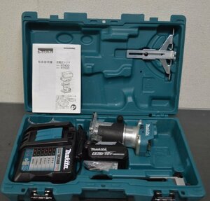 【makita】充電式トリマ//RT50DRG//18v/6.0Ahバッテリー1個付/充電器付//電動工具//コレットコーン8欠品//【中古品】(菅2159YO)