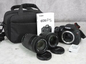 ☆ Canon キャノン EOS Kiss X7i + EFS 18-55mm + EFS 55-250ｍｍ デジタル一眼レフカメラ レンズ セット ケース付き ☆現状品☆