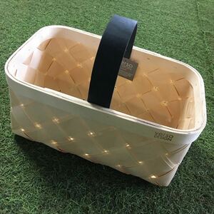 GX103 verso DESIGN LASTU Mushroom Basket S black leather マッシュルーム バスケット 北欧 木製 インテリア 未使用 保管品 カゴ