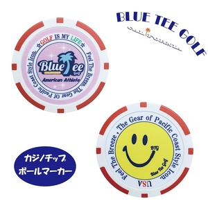 ★7:RDオークション♪【BLUE TEE ツリー（ピンク）・ビッグスマイル】ブルーティーゴルフ 【 レッド：カジノチップ　ボールマーカー】