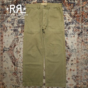 【名作】 RRL 13 Star HBT Barker Pants 【31】ヘリンボーンツイル ベイカー パンツ 1940s 米国陸軍 ヴィンテージ カーキ Ralph Lauren