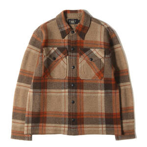 美品 RRL ジャケット サイズ:S 22AW チェック ウール シャツ セーター PLAID WORK SHIRT SWEATER ベージュ ブラウン ラルフローレン