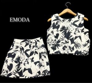 EMODA★エモダ★（S）ノースリーブトップス&ミニスカートセットアップ/白黒 美品