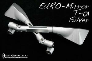 バイクミラー PCX EURO T01(シルバー) CNCアルミ 送料無料削り出し