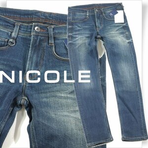 新品1円～★ニコル セレクション NICOLE selection メンズ ストレッチ ブルーインディゴ ウォッシュデニム 44 S パンツジーンズ◆1157◆