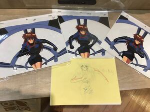 【ヤフオク撤退セール中】ガルフォース☆アニメのセル画☆３枚セット＆原画付きです＾＾　　Bー１９