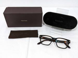 【10689】1円～ TOM FORD トムフォード サングラス TF5288 005 51□16 140 クリアレンズ ブラック×ブラウンフレーム ケース付 イタリア製