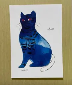 アンディ・ウォーホル  Andy Warhol  猫　ブルー　ポストカード