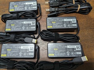 NEC 純正 45W ADP003 ACアダプタ- /平型コネクタ-×5個セット