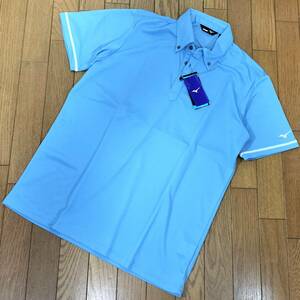 （物56）新品　ミズノ　ゴルフ　吸汗速乾　ポロシャツ　52JA905219　水色　メンズXL