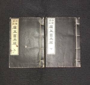 Y017 豆本 字書◆四声音訓 広益会玉篇◆上下2冊揃 字引 字典 大塚子成 明治 時代物 版画 骨董 古美術 古典籍 古文書 和本 古書