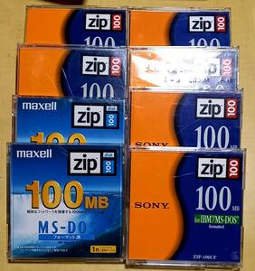中古　sony zip100 ディスク　100MB maxell ms-dos 8枚　セット