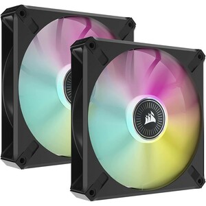 CORSAIR ML140 RGB ELITE AirGuide 付き 140mm 磁気浮上式 RGB ファン 2パック Lighting Node CORE 付属