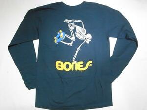 JB即決 POWELL PERALTA パウエル SKATE SKELTON スケートスケルトン ロングスリーブ ロンT 紺 Sサイズ　新品 80 90 VANS DOGTOWN THRASHER