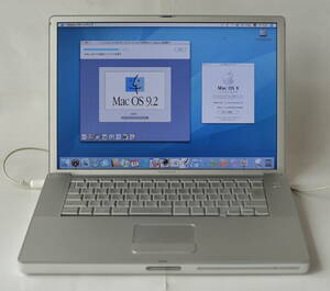 PowerBook G4 AL 15inch 1.5GHz 512MB/75GB/AM/BT/SD/バッテリー生 OSX10.4.11/OS9.2.2クラッシック環境