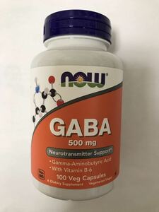 GABA 500mg 100カプセル （nowfoods ナウフーズ サプリメント ギャバ gaba ガバ セロトニン メラトニン）NOW FOODS