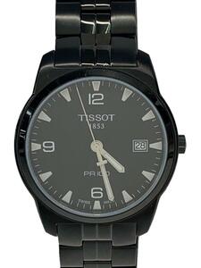 TISSOT◆クォーツ腕時計/アナログ/ステンレス/BLK/BLK/SS/T049410