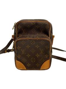 LOUIS VUITTON◆アマゾン_モノグラム・キャンバス_BRW/PVC/ブラウン/M45236/ストラップ破損内側劣化