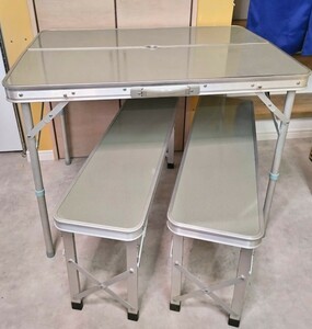  アウトドア テーブル＆ベンチセット HXPT-8829-AX レジャー キャンプ アウトドア 使用頻度少ない 美品