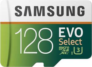 新品 １円～!! Samsung EVO Select microSDXC 128GB マイクロ SD SDカードアダプター付