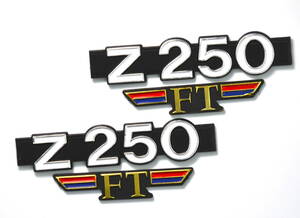 Z250FT サイドカバー FT ゴールドエンブレム 新品 検 Z400FX Z500 Z550 ゼファー Z1 Z2 MK2 Z1R XJ XJR ヨシムラ キジマ BEET 当時物 旧車