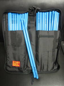 《音楽》器材 「MAPEX ドラムスティック 17セット HK114B＋TAMA ケース」 長さ：約40.6cm 色：ブルー 打楽器用品