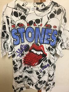 激レア Vintage ヴィンテージ ローリング・ストーンズ Rolling Stones Voodoo Lounge Tシャツトゲ ドクロ総柄 USA tour94