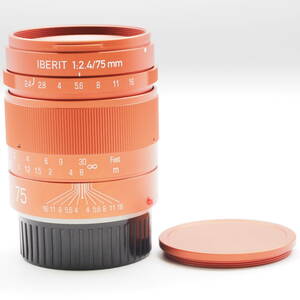 新品級 | KIPON キポン IBERIT 75mm F2.4 フルフレームカメラレンズ Leica Mマウント用 レッド #2700