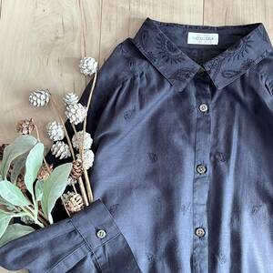 ① オールスタイル セシオセラ 刺繍 ペイズリー リネン 羽織 オーバー ブラウス シャツ 大きいサイズ40