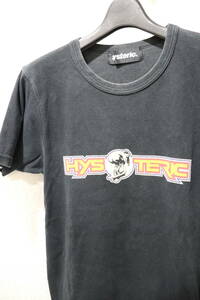 即決 2000年初頭 HYSTERIC GLAMOUR ヒステリックグラマー VIXEN GIRL ガール ヒスガールプリント　ストレッチTシャツ レディース FREE 黒