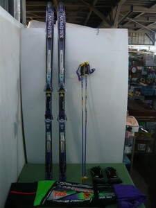 294◆SALOMON　サロモン　スキー 　190㎝　KERMA　ポール　手袋　サイズL　rossignol　ケース　まとめて　4点セット◆中古◆ロ3