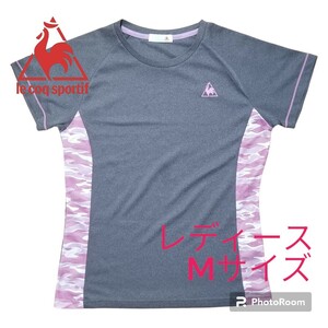 ルコック　le coq sportif　レディース　半袖シャツ　グレー　迷彩　トレーニング　Mサイズ　古着