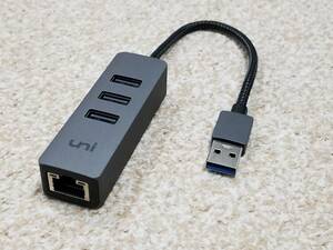 uni USB to Ethernet Hub uni USB ハブ LAN アダプター [USB3.03]＜中古＞