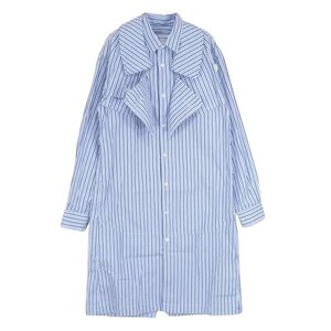 COMME des GARCONS コムデギャルソン SHIRT シャツ 20SS S28075 Trench Shirt 二枚襟 ストライプ ロング トレンチ シャツ【美品】【中古】