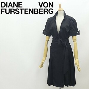 ◆DIANE von FURSTENBERG ダイアンフォンファステンバーグ BELLETTE コットン フレア ラップ ワンピース 黒 ブラック 4