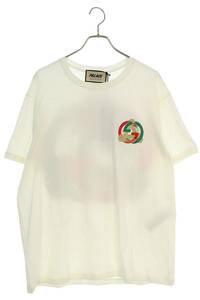 グッチ GUCCI パレス 23SS 548334 XJE1C サイズ:L ダブルネームロゴプリントTシャツ 中古 OM10