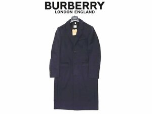 33万新品◆48=M◆BURBERRYバーバリー◆カシミア混ヴァージンウールチェスターコート 紺『TERRINGTON』1円