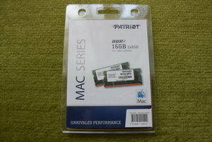 未使用品 Apple(Mac)用ノートPCメモリ DDR3-1600 PC3-12800 SO-DIMM 8GB 2枚 計16GB Patriot PSA316G1600SK