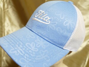 SFI51★2023年春夏モデル★新作サンプル品★FILA GOLF★フィラゴルフ★フラワー柄エンボス ロゴ刺繍キャップ★LBL