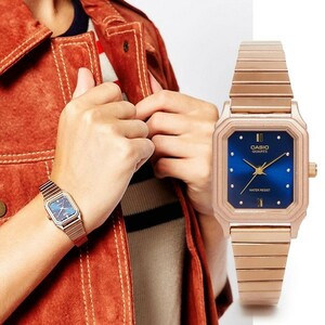 [日本未入荷] Casio Vintage Style ローズゴールド×ネイビー ヴィンテージスタイル レディース 時計 カシオ CASIO LQ-400R-2AEF