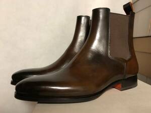 定価16万! 日本未展開! 完売品! SANTONI サントーニ イタリア製 本革 チェルシーブーツ UK7.5 ラス1!