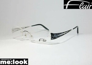 FLAIR フレアー 眼鏡 メガネ フレーム 軽量 メガネ フレーム FLAIR158-753 サイズ51 度付可 シルバー　ブラック 縁なし