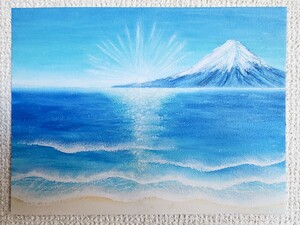 富士山　風景画　絵　絵画　パステル　富士山の絵