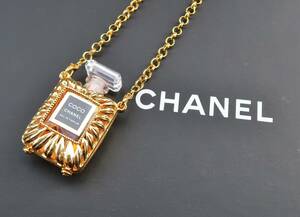 シャネル CHANEL COCO ココ フラワー デザイン 香水瓶 ミニボトル ネックレス ペンダント ゴールド ヴィンテージ レア 美品