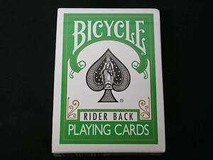 【G340】BICYCLE　RIDER BACK　PLAYING CARDS　USA　緑　未開封　レア　カード　ギミック　デック　トランプ　マジック　手品