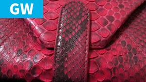 (GW) Wallet PYTHON HIGH QUALITY Normal price ￥52,800 Cowhide Snakeskin HOT PINK Long wallet ～on-shelf stock only～