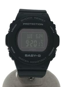 CASIO◆ソーラー腕時計_BABY-G/デジタル/ラバー/BLK/BLK/SS